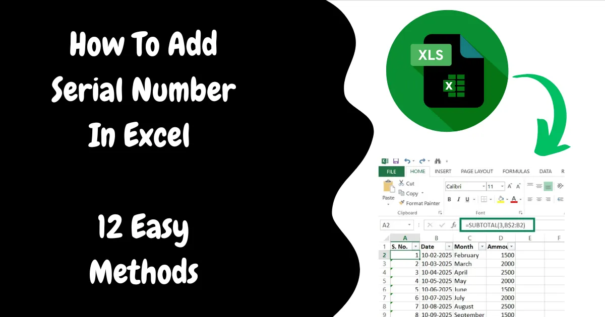 How To Add Serial Number In Excel