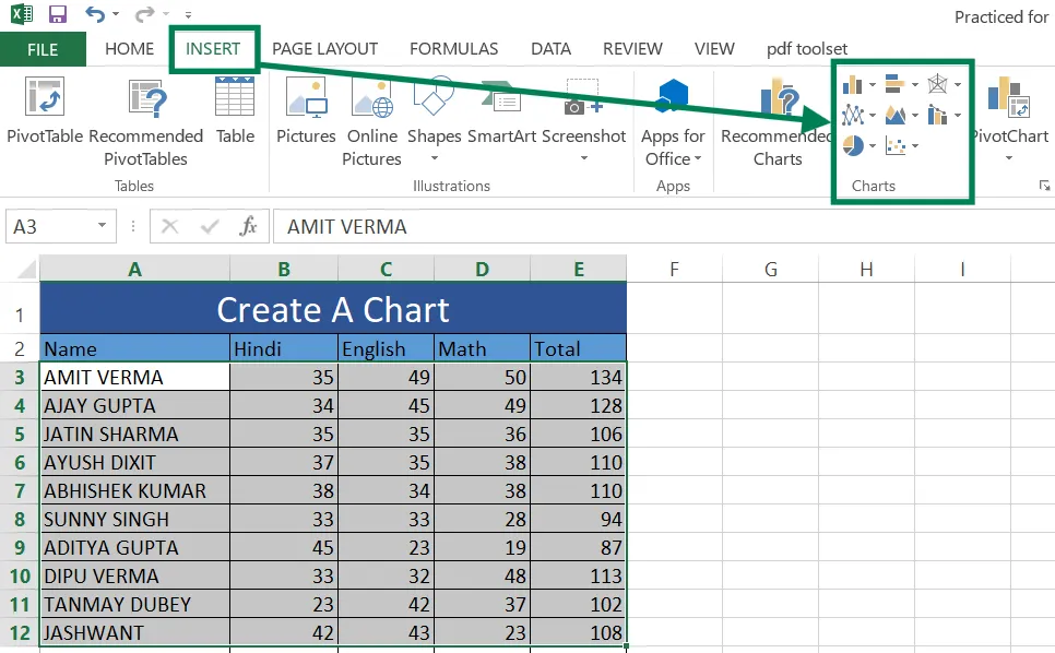 How To Create Chart In Excel From Table