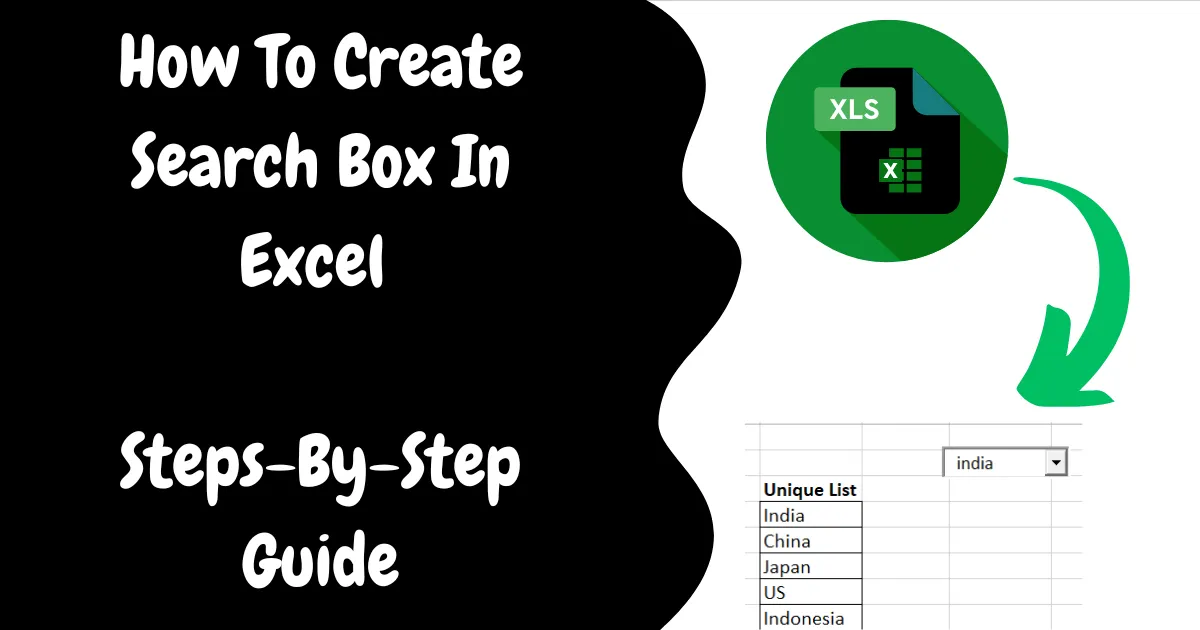 How To Create Search Box In Excel