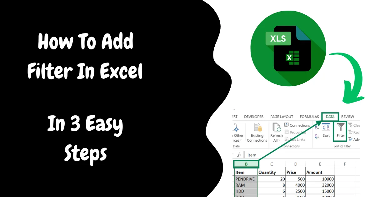 How To Add Filter In Excel